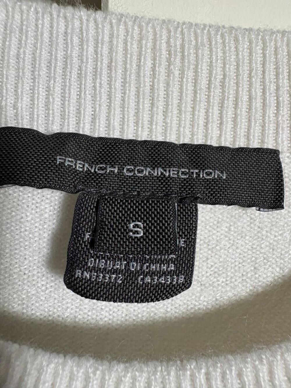 French Connection Colorblock Striped Crewneck Sweater Women’s S Retro Cozy Knit - Picture 4 of 7